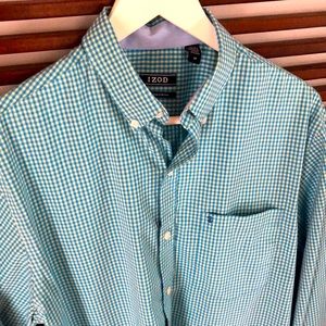 Izod large plaid button-down shirt